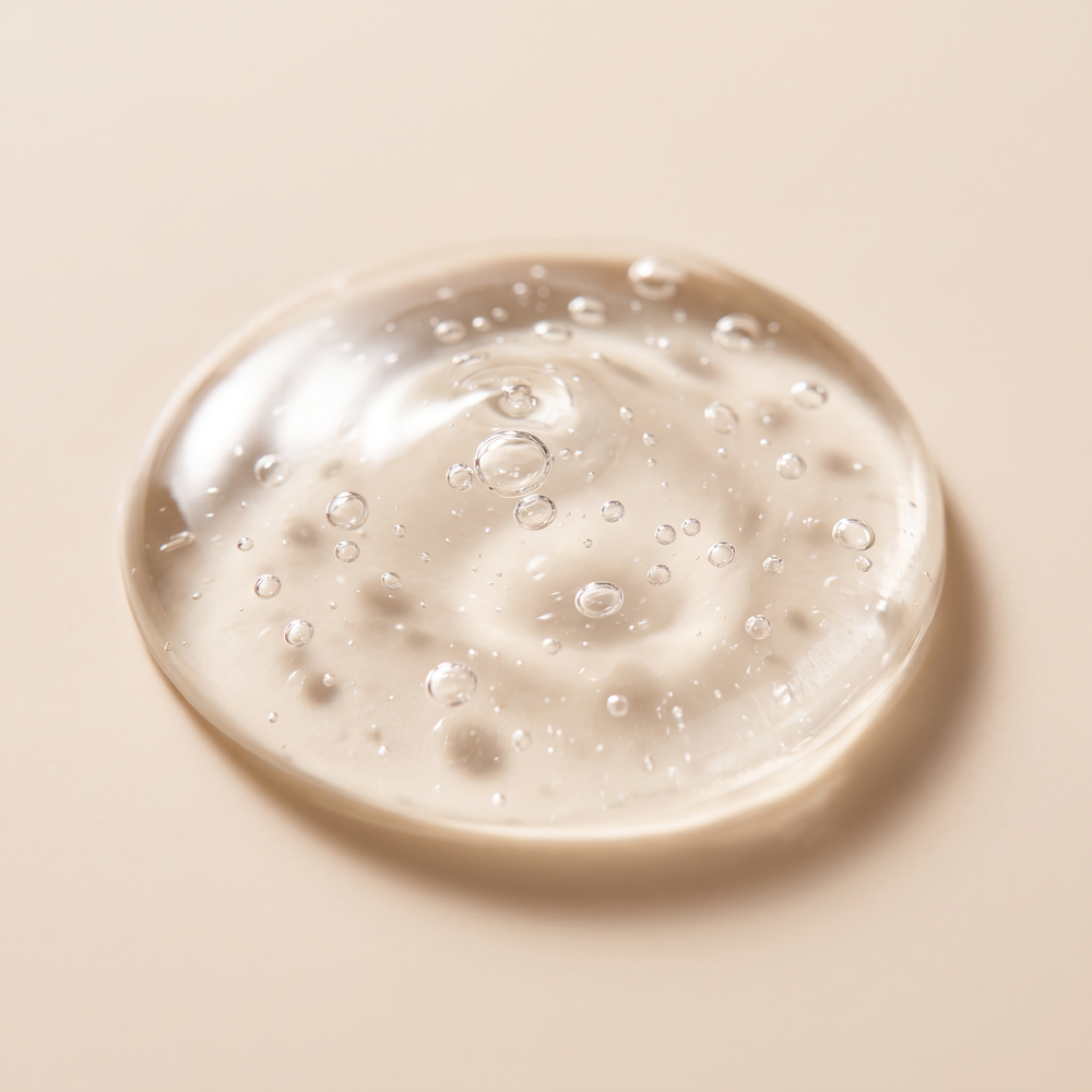 Gel transparent d'acide hyaluronique, actif qui retient l'eau dans la peau