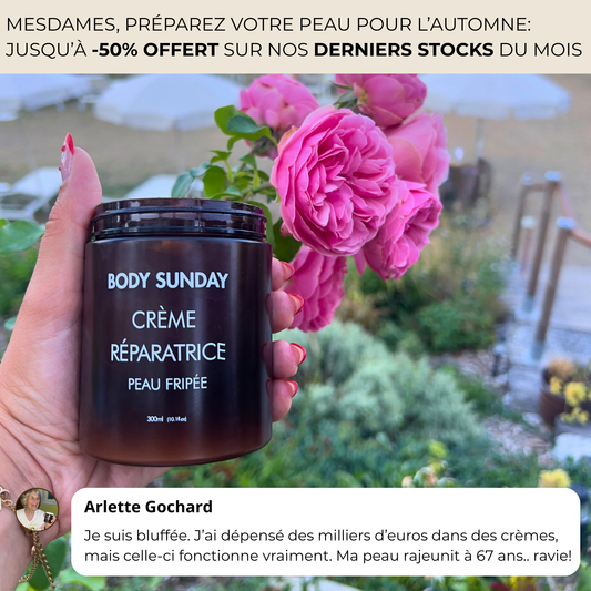 Crème réparatrice peau fripée